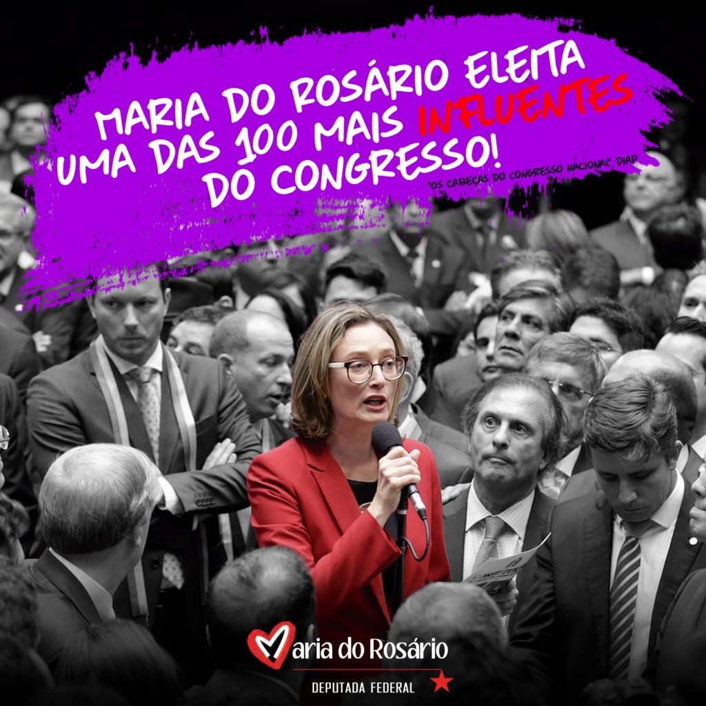 Maria do Rosário eleita uma das cem mais influentes do Congresso